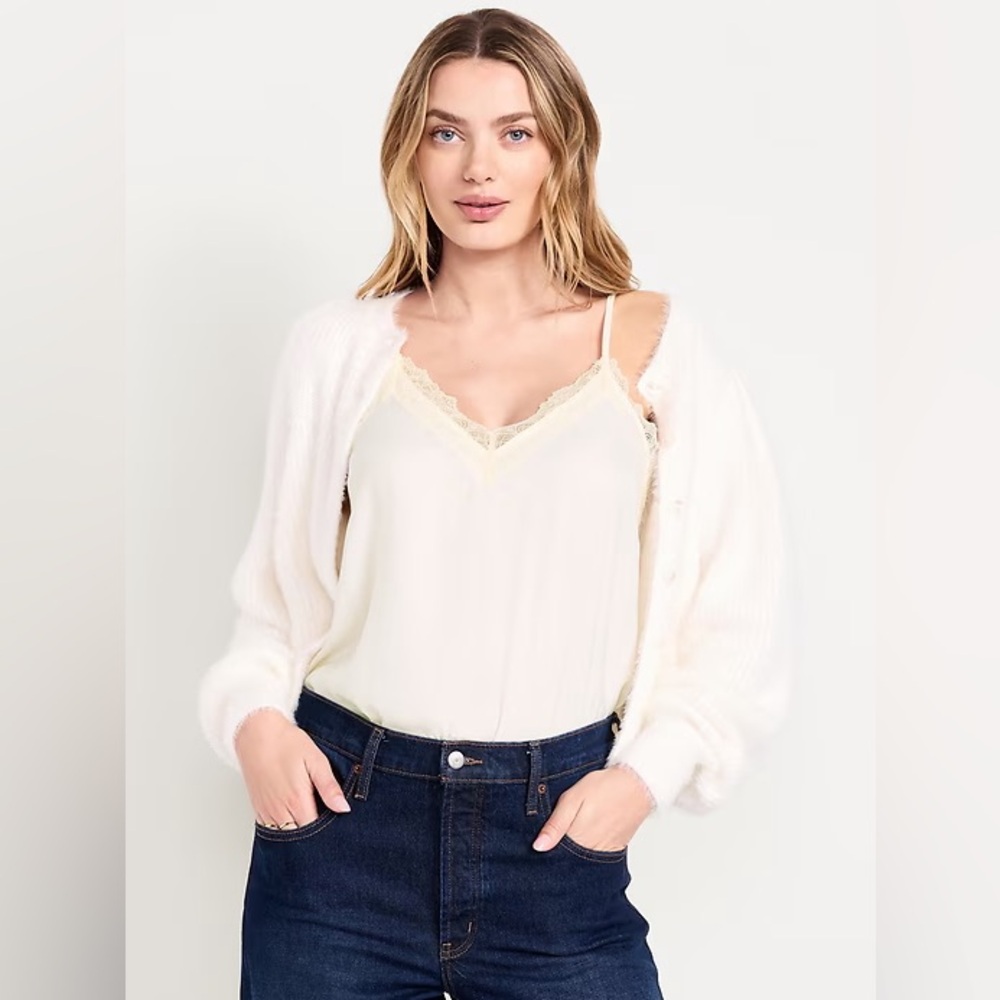 NWT- Old Navy Cream Lace Cami Top
